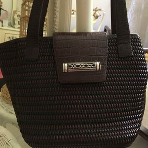 Brighton Brown Croc shoulder bag